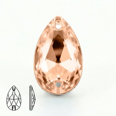 Стразы пришивные из стекла, цвет Gold Champagne, форма Teardrop / Pear