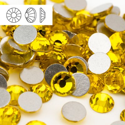 Стразы холодной фиксации из стекла, цвет Citrine, форма Flatback