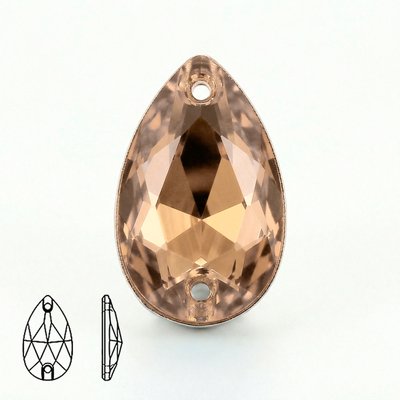 Стразы пришивные из стекла, цвет Aurum Mine Gold, форма Teardrop / Pear