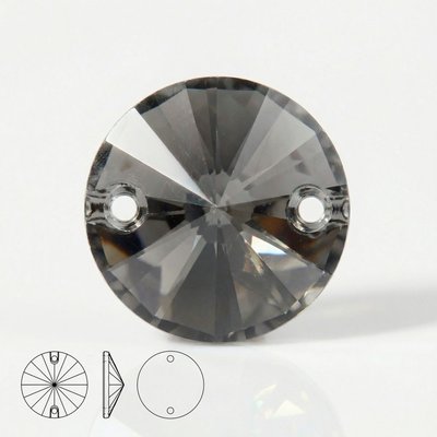 Стразы пришивные из стекла, цвет Black Diamond, форма Rivoli