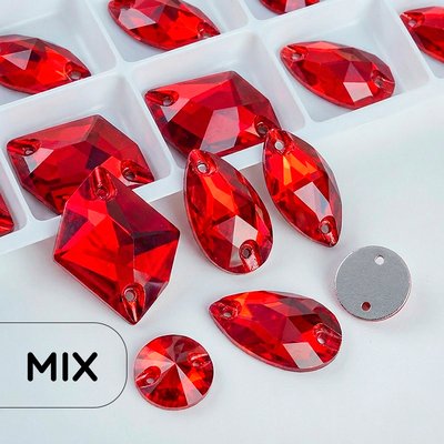 Стразы пришивные хрустальные, цвет Light Siam, форма Mix, 30 шт