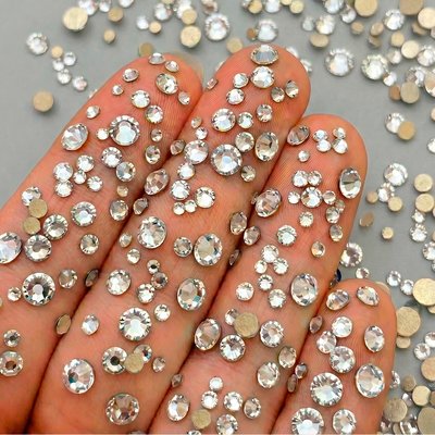 Набор страз для ногтей из стекла, цвет Crystal