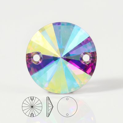 Стразы пришивные из стекла, цвет Crystal AB, форма Rivoli 