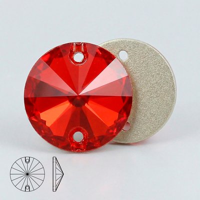 Стразы пришивные из стекла и хрусталя, цвет Light Siam, форма Rivoli