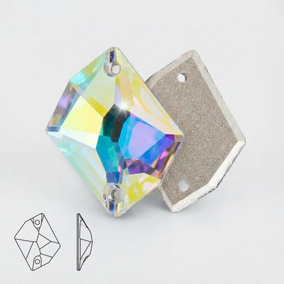 Стразы пришивные из хрусталя, цвет Crystal AB, форма Cosmic