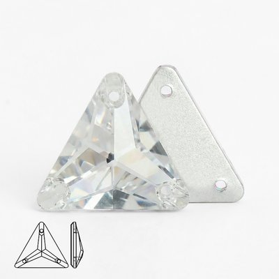 Стразы пришивные из стекла, цвет Crystal, форма Triangle