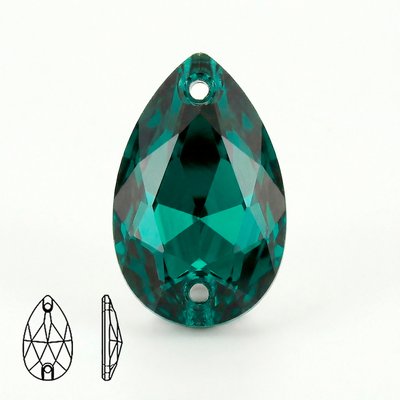Стразы пришивные из стекла, цвет Blue Zircon, форма Teardrop / Pear