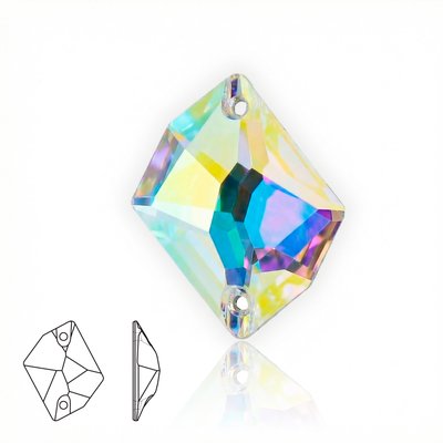 Стразы пришивные из стекла, цвет Crystal AB, форма Cosmic