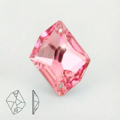 Стразы пришивные из стекла, цвет Light Rose, форма Cosmic