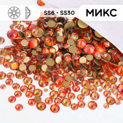 Набор страз Xirius холодной фиксации из стекла, цвет Fire Opal