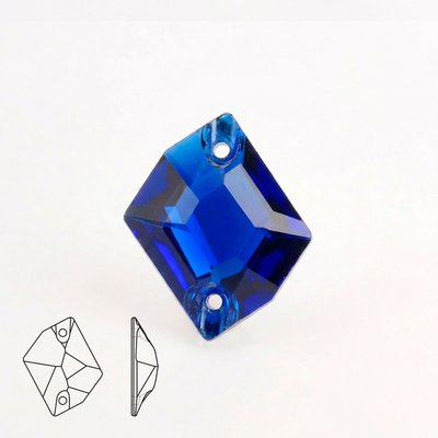 Стразы пришивные из стекла, цвет Sapphire, форма Cosmic