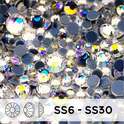 Стразы горячей фиксации из стекла, микс ss6 - ss30, Starry Sky