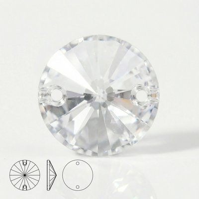 Стразы пришивные из стекла, цвет Crystal, форма Rivoli