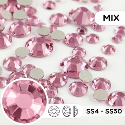 Набор страз холодной фиксации из стекла, цвет Light Amethyst, форма Round