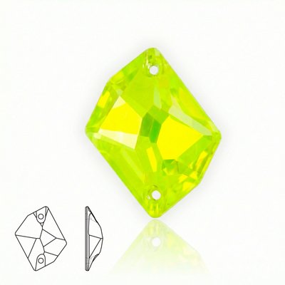 Стразы пришивные из стекла, цвет Neon Yellow, форма Cosmic