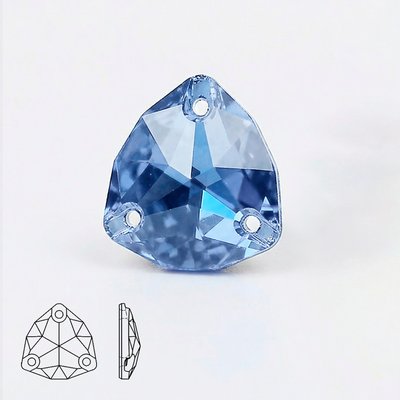 Стразы пришивные хрустальные, цвет Sapphire, форма Trilliant