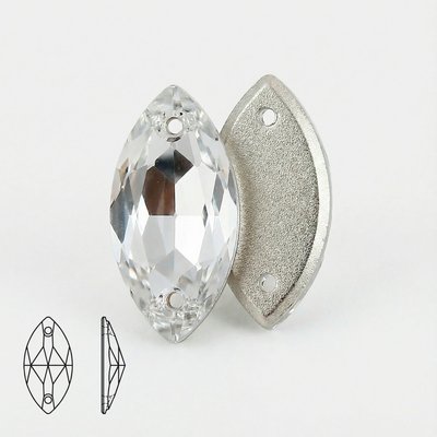 Стразы хрустальные, цвет Crystal, форма Navette
