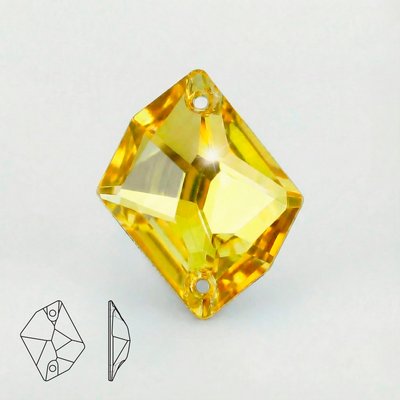 Стразы пришивные из стекла, цвет Citrine, форма Cosmic