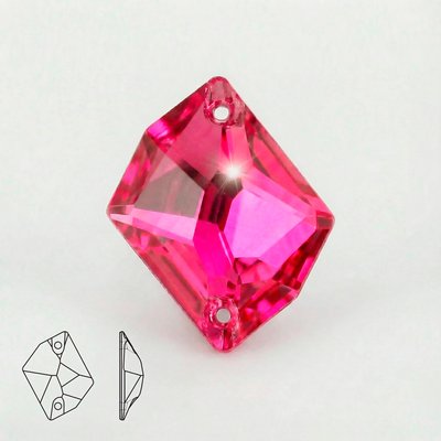 Стразы пришивные из стекла, цвет Rose, форма Cosmic