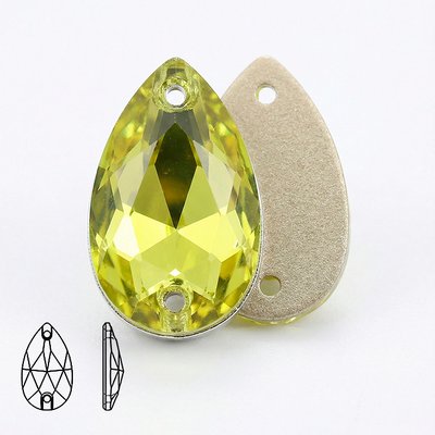 Стразы пришивные из стекла и хрусталя, цвет Citrine, форма Teardrop / Pear