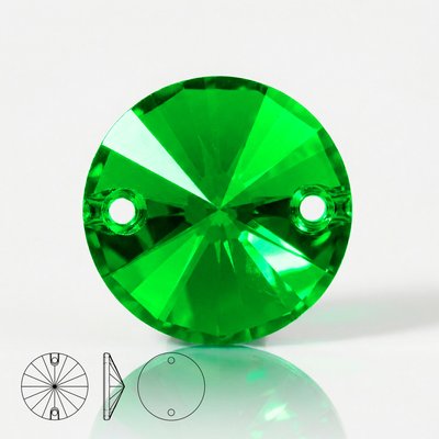Стразы пришивные из стекла, цвет Peridot, форма Rivoli