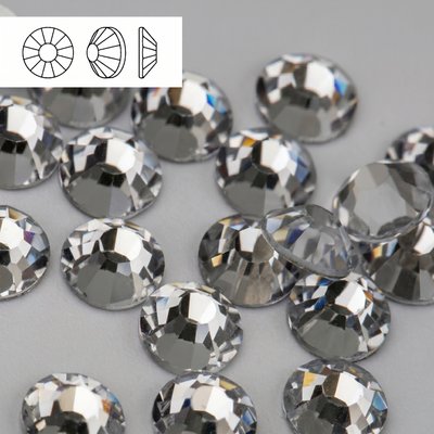 Стразы холодной фиксации из стекла, цвет Crystal, форма Flatback