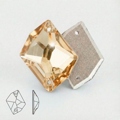 Стразы пришивные из хрусталя, цвет Golden Shadow, форма Cosmic
