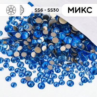 Набор страз Xirius холодной фиксации из стекла, цвет Light Sapphire