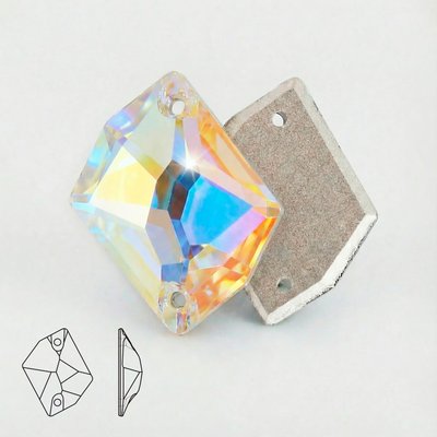 Стразы пришивные из хрусталя, цвет Crystal Shimmer AB, форма Cosmic