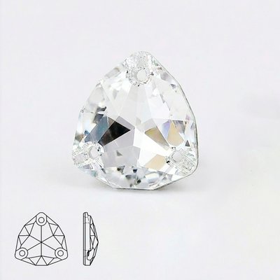 Стразы пришивные хрустальные, цвет Crystal, форма Trilliant