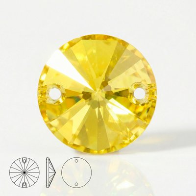 Стразы пришивные из стекла, цвет Citrine, форма Rivoli