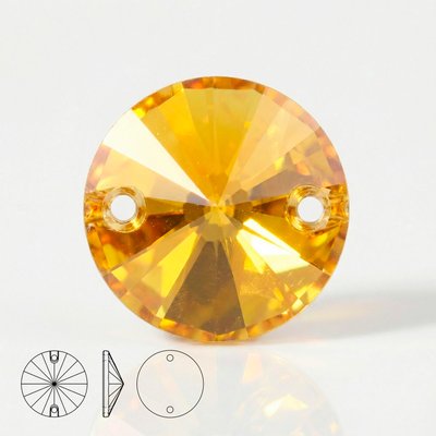 Стразы пришивные из стекла, цвет Topaz, форма Rivoli